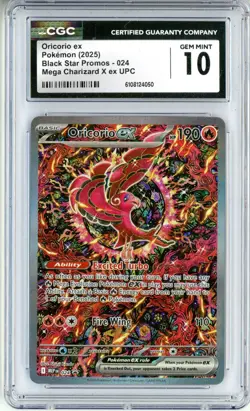 CGC GEM MINT 10 Pokemon TCG Oricorio ex 024 Me: Mega Evolution Black Star Promo - Image 1