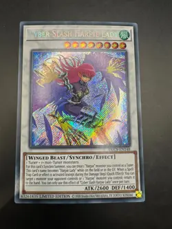 YUGIOH CYBER SLASH HARPIE LADY SECRET RARE NM DLCS-EN148 - Image 1