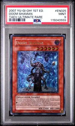 2007 Yu-Gi-Oh! Doom Shaman Tactical Evolution TAEV 1st Edition UTR PSA 9 - Image 1