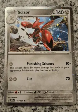 Scizor - Cosmos Holo - Obsidian Flames 141/197 Pokemon TCG Card NM - Image 1