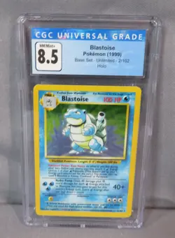1999 Pokemon #2/102 Base Set Unlimited Holo Blastoise Card Graded CGC 8.5 NM/M+ - Image 1