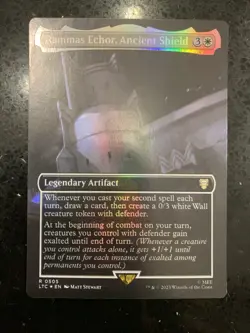 LIMITED EDITION LotR MtG Rammas Echor, Ancient Shield NM BORDERLESS FOIL! - Image 1