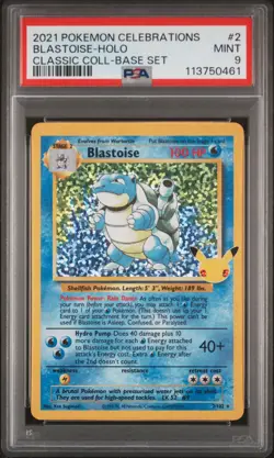 Blastoise Holo 2 Celebrations Classic Collection Pokemon PSA 9 *461 - Image 1