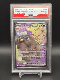 2025 POKEMON DRI EN-DESTINED RIVALS ULTRA RARE #218 ARVEN'S MABOSSTIFF EX PSA 10 - Image 1