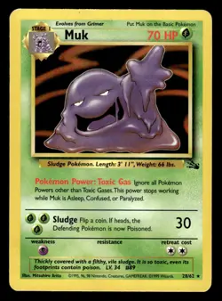 Pokemon TCG Fossil #28/62 Muk (28) MP - Image 1