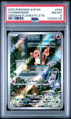 Charmander SVP 044 Pokemon Center Stamped Obsidian Flames ETB Promo SVP044 PSA 8 - Image 1