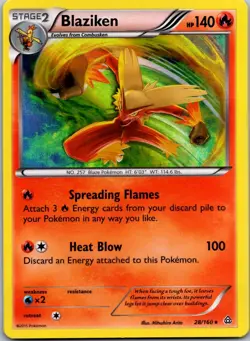Blaziken 28/160 - XY - Primal Clash Holo Rare Pokemon TCG NM - Image 1