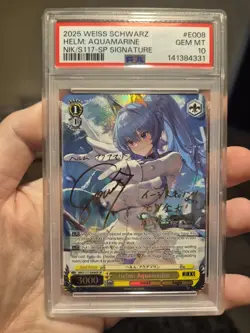 Helm: Aquamarine 2025 Weiss Schwarz Nikke SP Signature E008 English PSA 10 Gem - Image 1