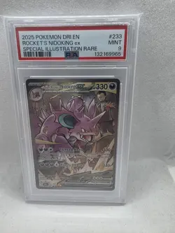 PSA 9 Team Rocket’s Nidoking Ex 233/182 Destined Rivals Pokemon TCG Card - Image 1