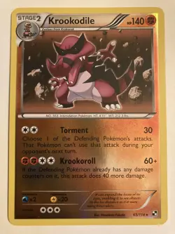 Pokemon Black & White Krookodile Reverse Holo Rare Card 65/114 - Image 1