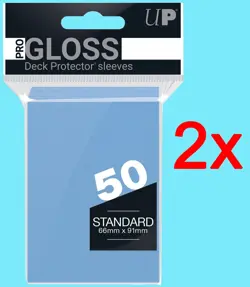 100 Ultra Pro Standard Gloss Light Blue Deck Protector Card Sleeves New mtg ccg - Image 1