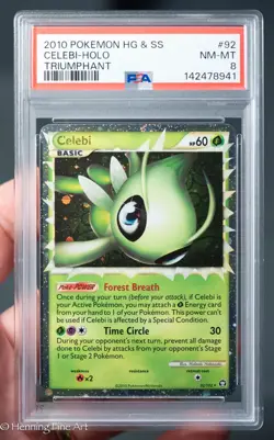 Pokemon Celebi Prime Holo Triumphant PSA 8 HeartGold SoulSilver 2010 - Image 1