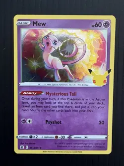 Pokemon Mew TCG Holo Rare Card Celebrations 011/025 Near Mint Condition - Image 1