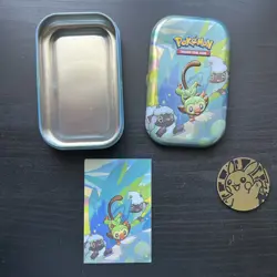 Pokemon TCG Galar Pals Grookey & Wooloo Mini Tin EMPTY NO PACKS - Image 1