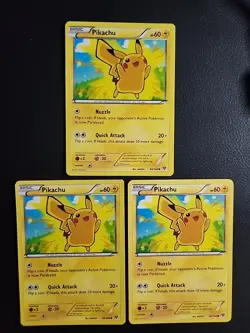 Pikachu - 42/146 - XY Base Set Pokemon Card Lot of 3 - LP/MP - Image 1