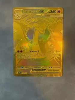 Mega Charizard X ex Gold Hyper Rare 130/094 Pokemon Phantasmal Flames - NM - Image 1