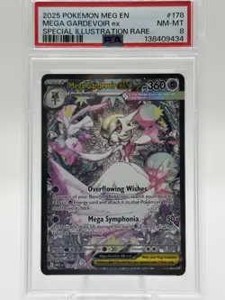 2025 POKEMON MEG EN-MEGA EVOLUTION #178 MEGA GARDEVOIR EX 178/132 PSA 8 - Image 1