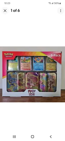 Pokemon 151 - (5-Pack) Mini Tins w/ 4 Promos Costco Bundle - New, Sealed - Image 1