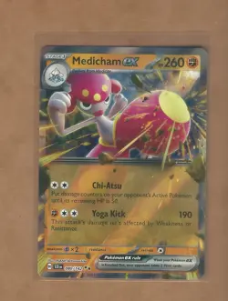 Pokemon Stellar Crown Medicham ex 082/142 Halo NM - Image 1