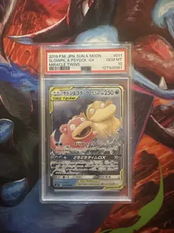 Pokemon Japanese SM Miracle Twins 011 Slowpoke & Psyduck GX PSA 10 GEM MINT - Image 1