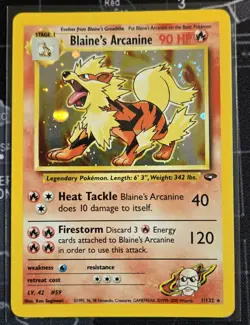 Pokemon Blaine's Arcanine Holo - Swirl - Gym Challenge 1/132 ENG - Image 1