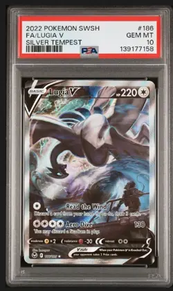 2022 POKEMON LUGIA V #186/195 ALT ART SILVER TEMPEST PSA 10 - Image 1