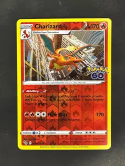 CHARIZARD 010/078 HOLO RARE POKEMON GO POKEMON REVERSE HOLO NM - Image 1
