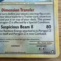 Pokemon Porygon-Z 7/102 Triumphant Holo Rare NM - Image 3