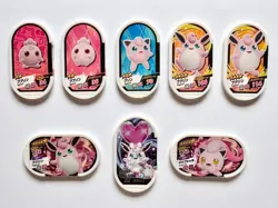 Pokemon Mezastar Igglybuff Jigglypuff Wigglytuff & Scream Tail Set of 8 tags - Image 1