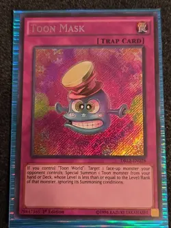 Yugioh Toon Mask DRL2-EN028 Secret Rare 1st Ed VLP - Image 1