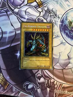 YUGIOH • TRI-HORNED DRAGON • SECRET RARE • LOB-000 • 1st EDITION VLP (GMC) - Image 1