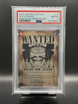 2025 one piece op13 Gol D. Rodger Wanted Alternate Art - Image 1