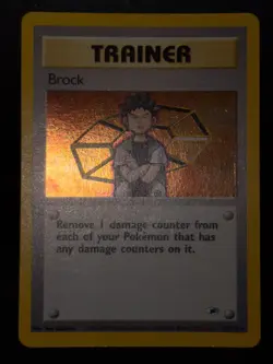 Brock 15/132 WOTC Gym Heroes Rare Unlimited Holo Pokemon Card LP - Image 2