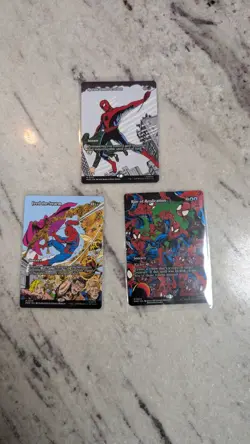 Three borderless m 0034, m 001, m 0014 (non foil) magic the gathering spiderman - Image 1
