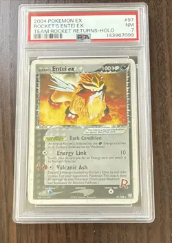 2004 POKEMON EX TEAM ROCKET RETURNS #97 ROCKET'S ENTEI EX-HOLO PSA 7 - Image 1