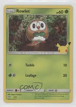 Rowlet Confetti Holo Pokemon Sword & Shield McDonald's Collection #7 - Image 1