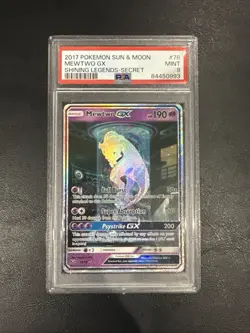 Pokemon Mewtwo GX Shining Legends Secret Rare #78 PSA 9 Mint - Image 1