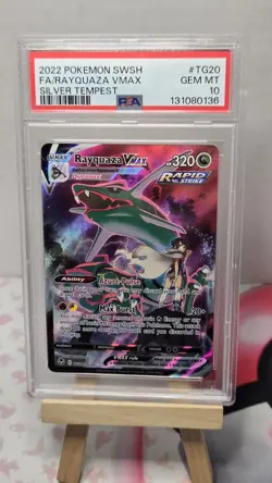 PSA 10 Rayquaza VMAX TG20 SWSH Silver Tempest: Trainer Gallery Full Art Pokemon - Image 1