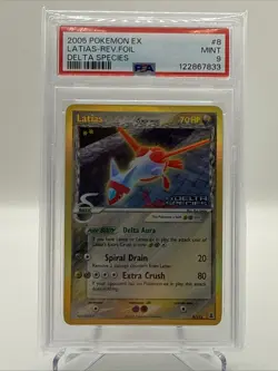 2005 POKEMON EX DELTA SPECIES #8 LATIAS-REVERSE FOIL PSA 9 - Image 1