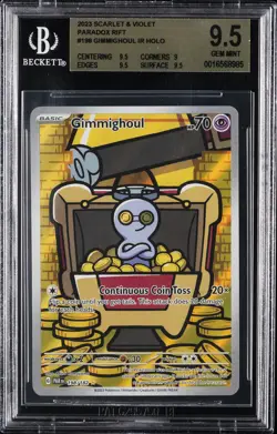 2023 POKEMON PAR EN-PARADOX RIFT ILLUSTRATION RARE #198 GIMMIGHOUL BGS 9.5 - Image 1