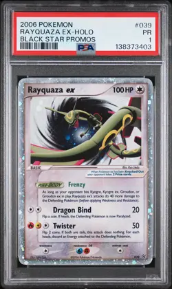 2006 POKEMON BLACK STAR PROMOS #039 RAYQUAZA EX-HOLO PSA 1 - Image 1
