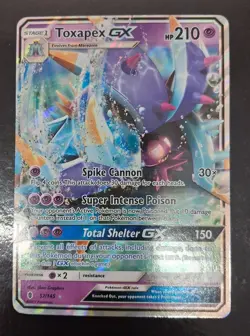 POKEMON TOXAPEX GX 57/145 GUARDIANS RISING HALF ART HOLO PACKET TO SLEEVE MINT - Image 1