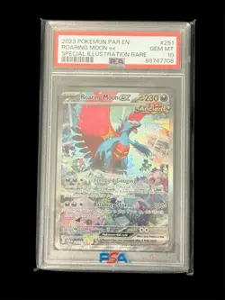 PSA 10 Roaring Moon EX 251/182 Special Illustration Rare Paradox Rift Pokemon - Image 1