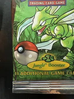 1999 Pokemon Unweighed Jungle Booster Pack Scyther Artwork - SEALED Long Crimp - Image 4