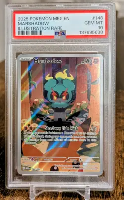 PSA 10 GEM Mint Marshadow 146/132 Illustration Rare Full Art - Pokemon ME01 MEG - Image 1