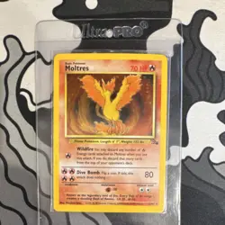 Pokemon TCG Moltres Fossil 12/62 Rare 70 HP Basic 1999 Mitsuhiro Arita English - Image 1