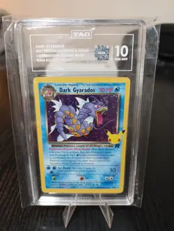2021 POKEMON CELEBRATIONS CLASSIC COLLECTION #8 DARK GYARADOS-HOLO TAG 10 - Image 1