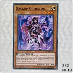Backup Operator - MP19-EN002 - Common 1st Edition Yugioh - Image 1