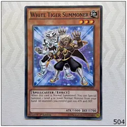 White Tiger Summoner - YS14-EN019 - Common 1st Edition Yugioh - Image 1