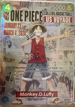 Bandai One Piece US Voyage Monkey.D.Luffy Promo Foil Character Card P-055 - Image 1